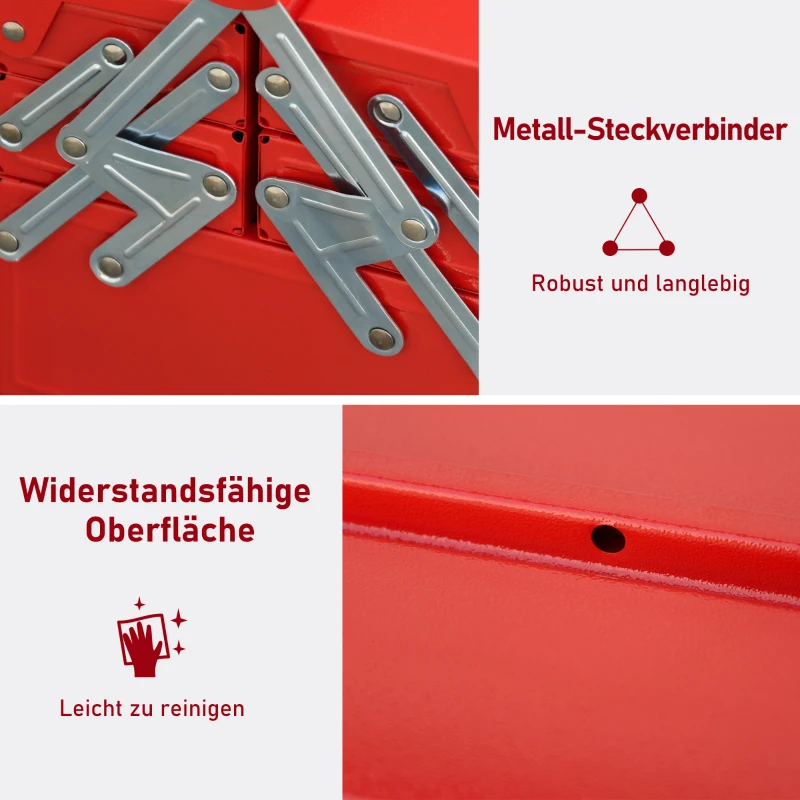 DURHAND gereedschapskist gereedschapskoffer 5-vaks staal 45 x 22,5 x 34,5 cm