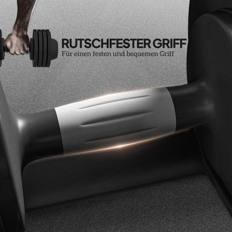 SPORTNOW Verstellbare Hantel, 6-20 kg Hantel mit Ablagefach, rutschfest Griff, Kurzhantel aus Kunststoff