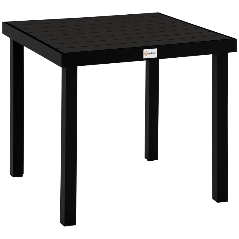 Outsunny tuintafel voor 4 personen, aluminium 80cm x 80cm x 74cm