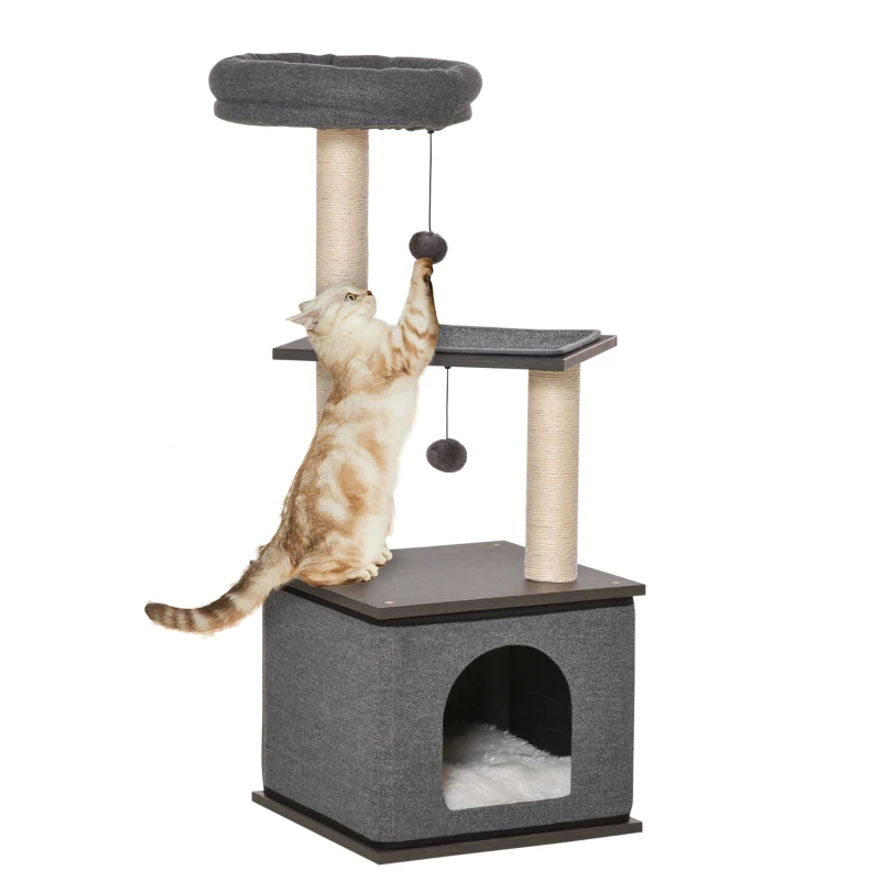 PawHut kattenkrabpaal 40 cm x 40 cm x 104 cm