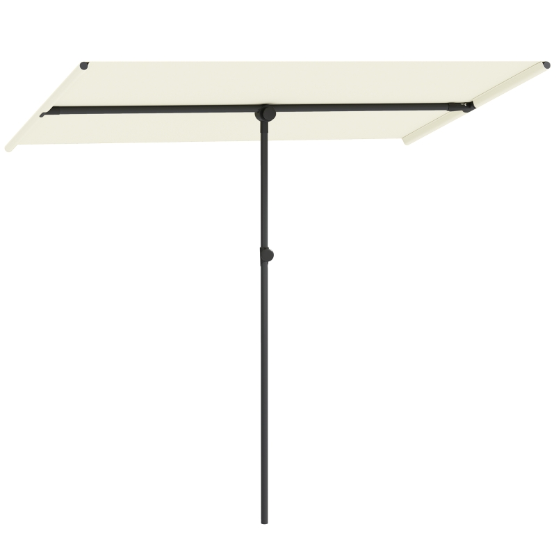 Outsunny Parasol Beige 180 Gradend Draaibaar en Hoogteaanpasbaar met Aluminium Paal 150x205cm