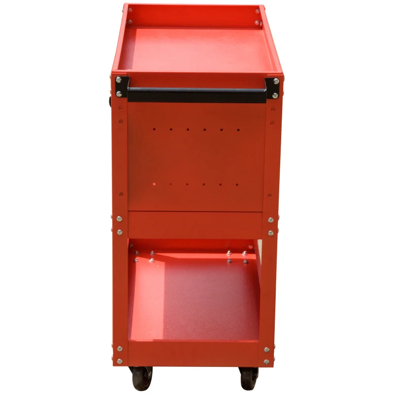 Homcom Chariot à Outils en Acier Rouge et Noir 78 x 35 x 76 cm