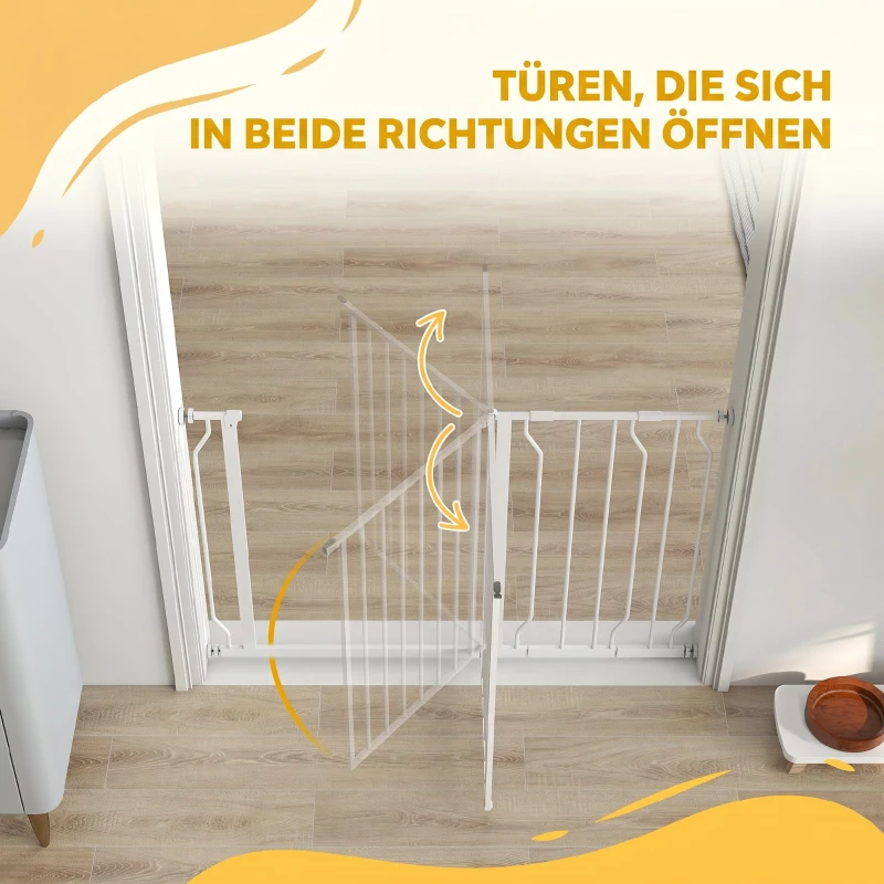 PawHut Hondenafzetting, Klemmontage, Verstelbare Lengte, Staal/ABS, 75-115 x 76 cm, Wit