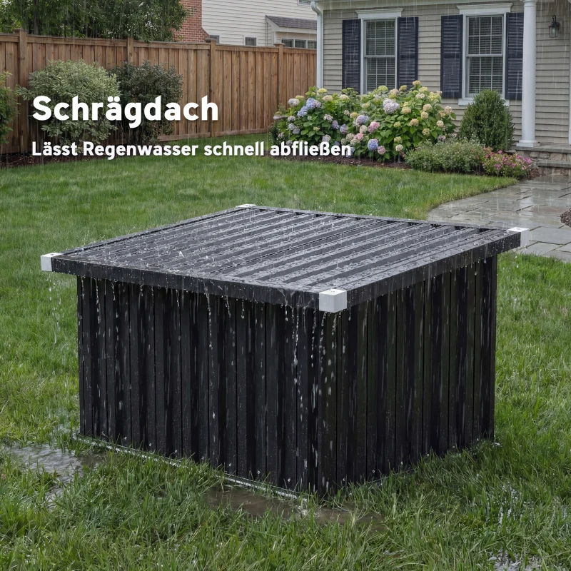 Outsunny Robotmaaiergarage staal 108 x 86 x 62,5 cm robotmaaiergarage met schuin dak beschermrand verzinkt staal