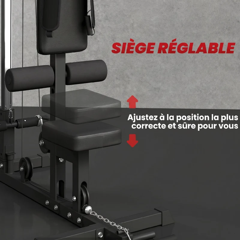 SPORTNOW Station de musculation Station à Poulie, tirage poitrine - lat pulldown machine - banc de musculation Musculation(m-6)
