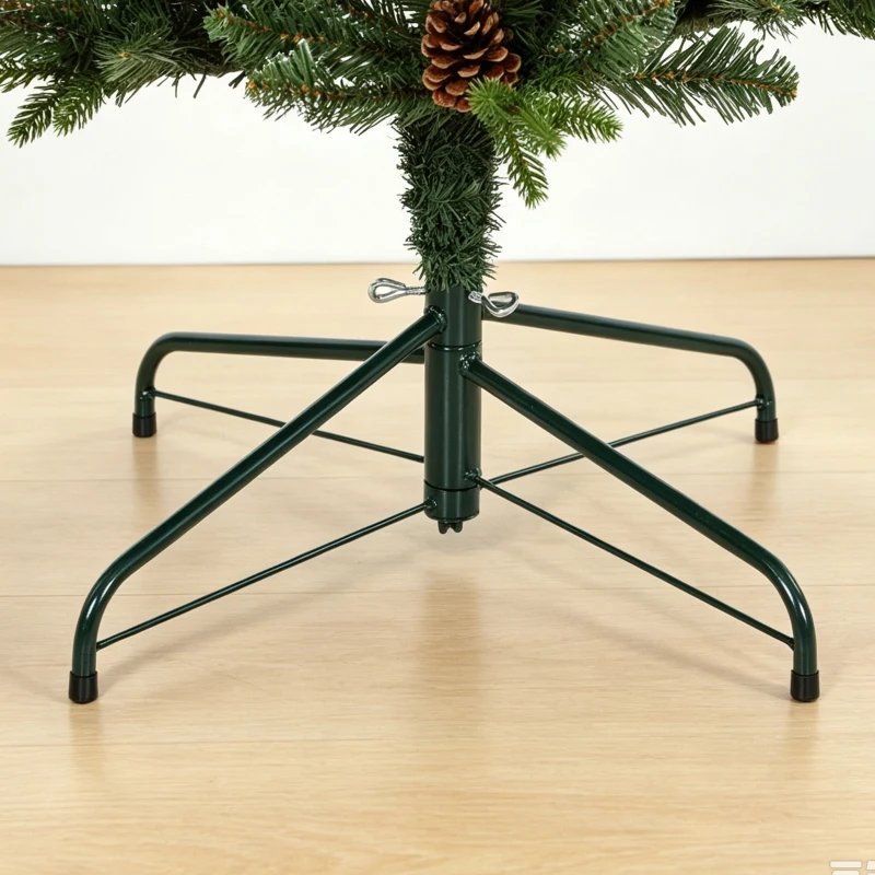 HOMCOM Slim Gracious Pine Xmas Tree, 6ft/180cm Artificial Christmas Tree with 688 Branch Tips, Foldable Steel Stand, Green