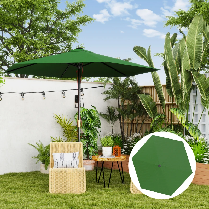 Outsunny Toldo de Substituição para Chapéu de Sol de 3m com Ventilação Superior Proteção UV 30+ para Exteriores Verde