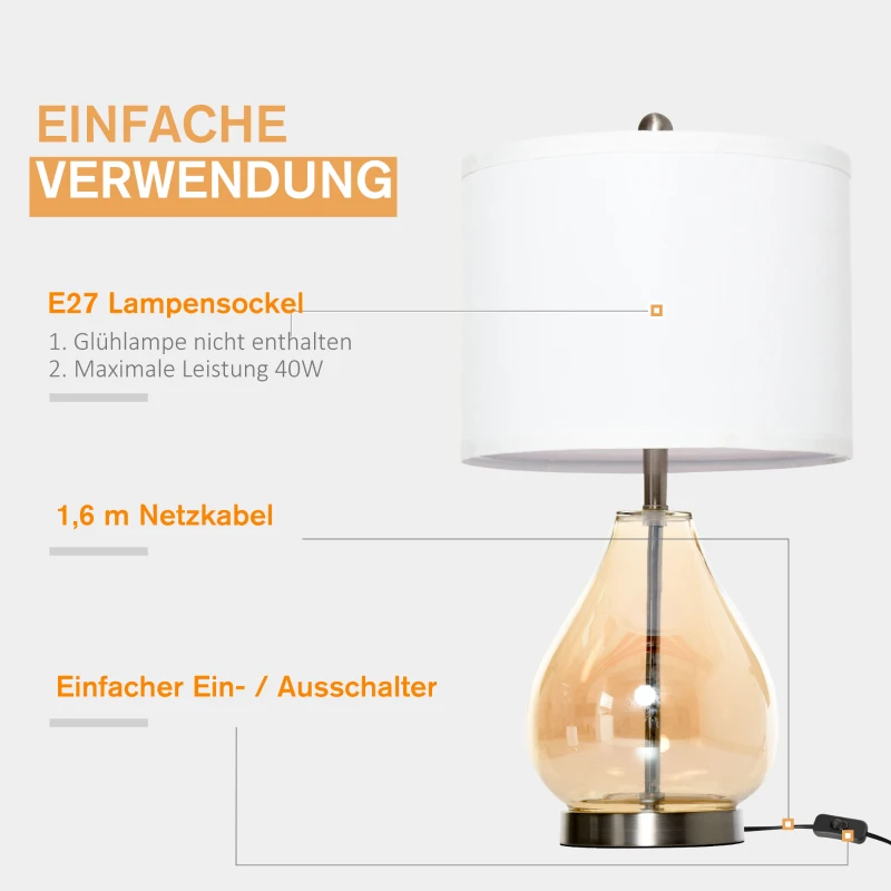 HOMCOM 2-set tafellampen tafelverlichting