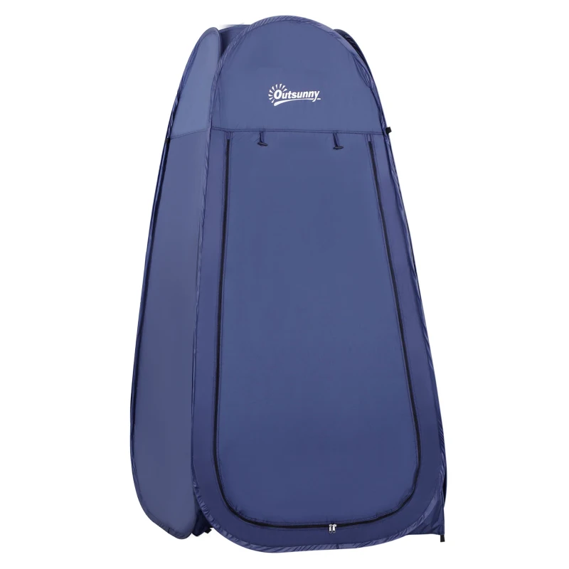 Outsunny Tenda da Doccia Pop Up Impermeabile in Poliestere e Plastica, 100x100x185 cm, Blu Navy