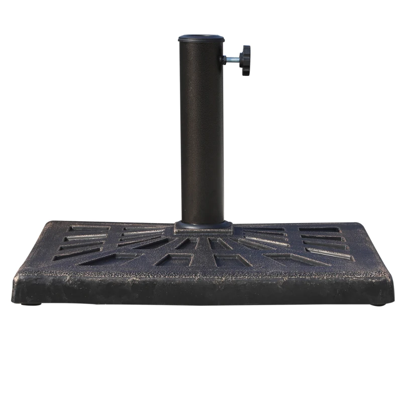 Outsunny Base para Sombrilla de Resina Peso 15 kg para Poste de Parasol de Ø3,8 cm y Ø4,8 cm para Terraza 47x47x32 cm Bronce