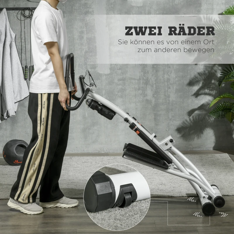 SPORTNOW stepper met handgreep, fitness-hometrainer met LCD-scherm voor thuis