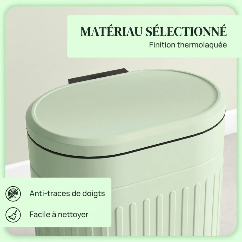 HOMCOM Poubelle de cuisine poubelle à pédale 20L couvercle à fermeture douce seau intérieur amovible 36,5 x 31,2 x 45 cm vert