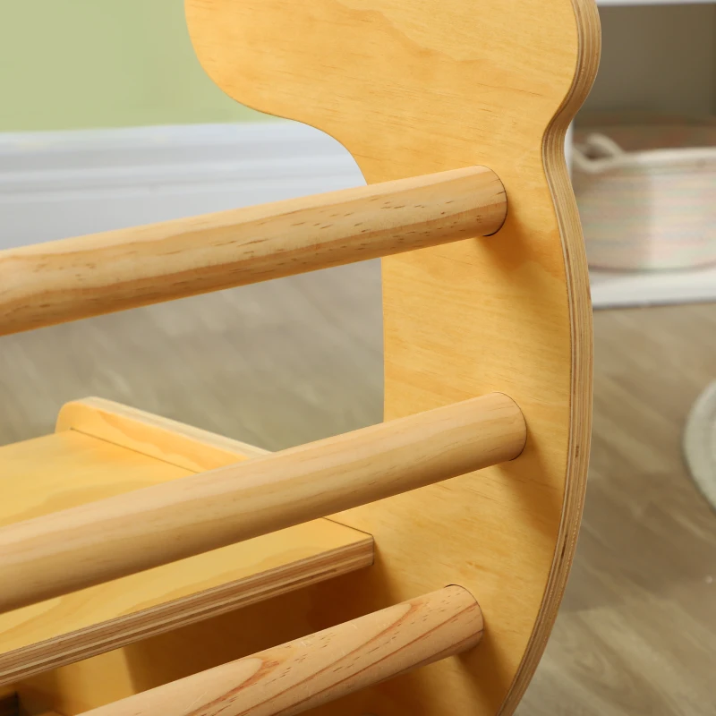 AIYAPLAY 2-in-1 klimrek met schommelstoel, houten klimboog om te schommelen en klimmen, klimspeelgoed, voor kinderen 1,5-4 jaar, binnen, multicolor