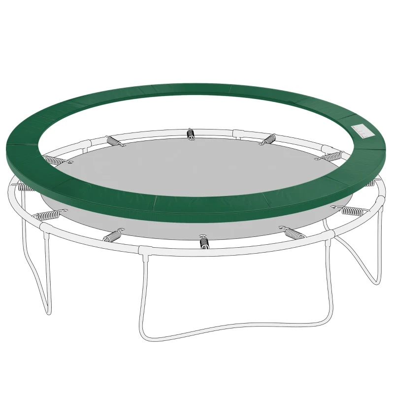 HOMCOM Cubierta de Protección Acolchada para Cama Elástica Borde de Seguridad para Trampolines con Diámetro Ø244 cm Verde