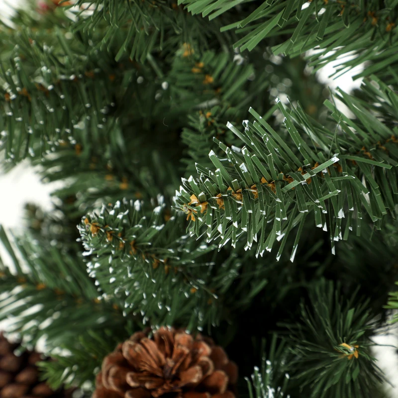 HOMCOM Slim Gracious Pine Xmas Tree, 6ft/180cm Artificial Christmas Tree with 688 Branch Tips, Foldable Steel Stand, Green