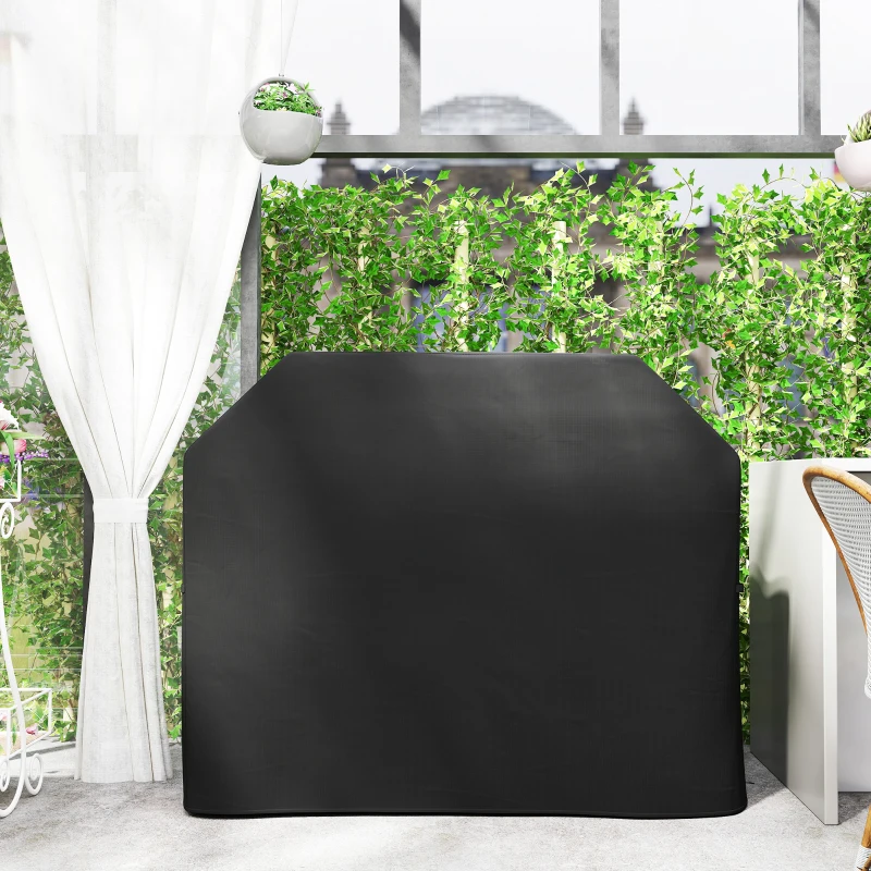 Outsunny Grillabdeckung Schutzabdeckung für Grill Grillplane, wetterbeständig, 147 x 61 x 120cm, Schwarz
