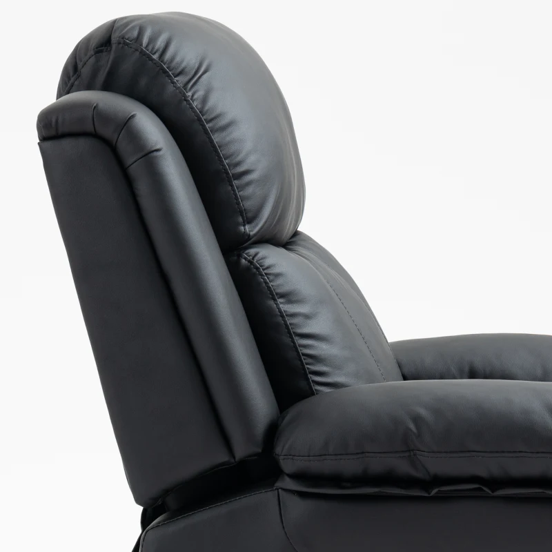 HOMCOM Riser and Recliner Chair with Vibration Massage, PU Leather Power Lift Chair for Elderly, Black