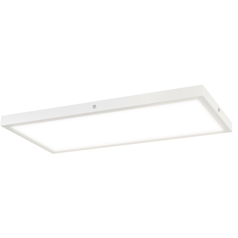 HOMCOM Conjunto de 4 Candeeiros de Teto Cor Regulável com Interruptor DIP e de Parede 3000K/4000K/6000K 60x30x3,7 cm Branco