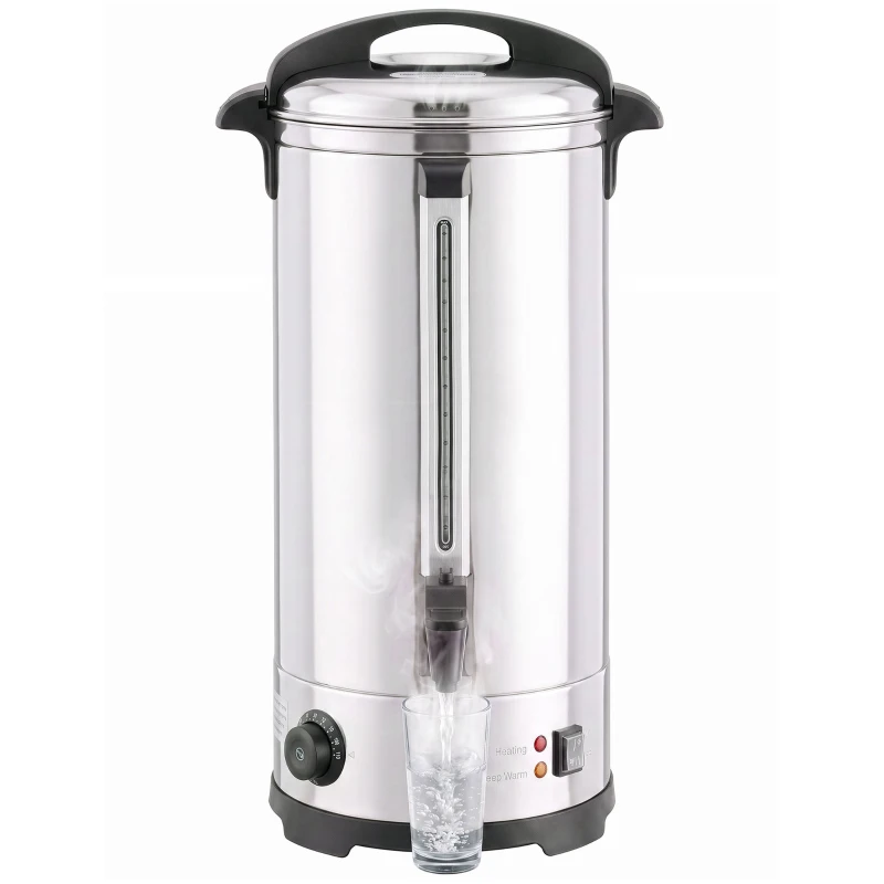 HOMCOM 26L Catering Urn, 2500W Stainless Steel Hot Water Boiler Dispenser with Thermostat, Keep Warm Function and Easy Pour Tap