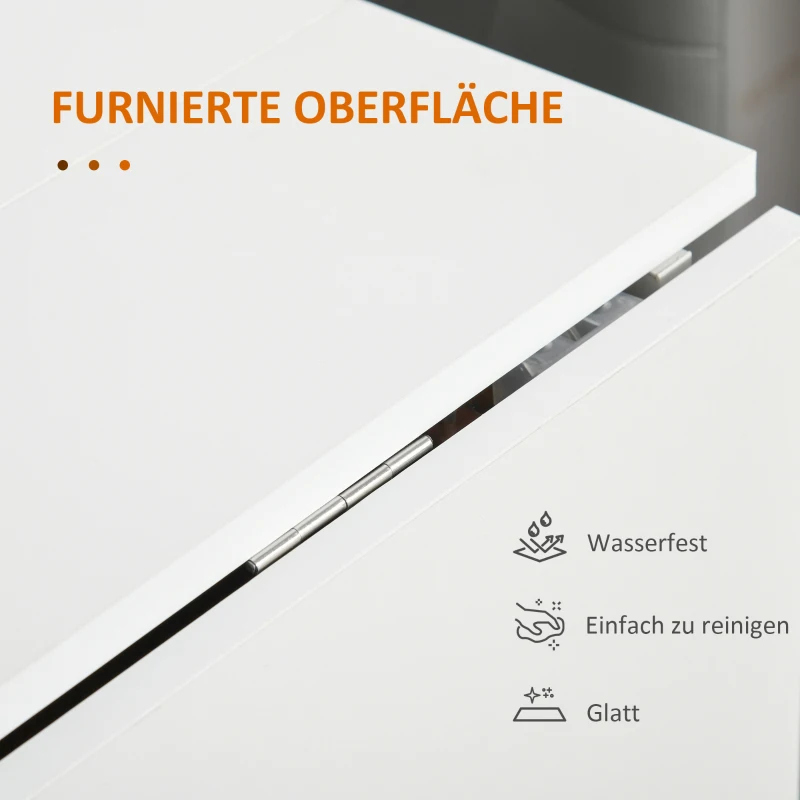 HOMCOM Uitklapbare Uitschuifbare Eettafel, Mobiel, Modern Ontwerp, 120 cm x 80 cm x 73 cm, Teak + Wit