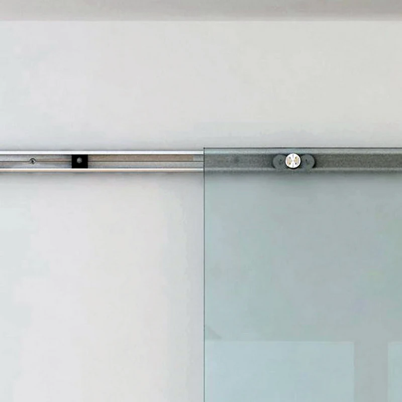 HOMCOM Porta Scorrevole Interna in Vetro Smerigliato e Satinato con Binario B3 in Alluminio per Bagno Cucina Studio Vetro 205x 90x 0,8cm