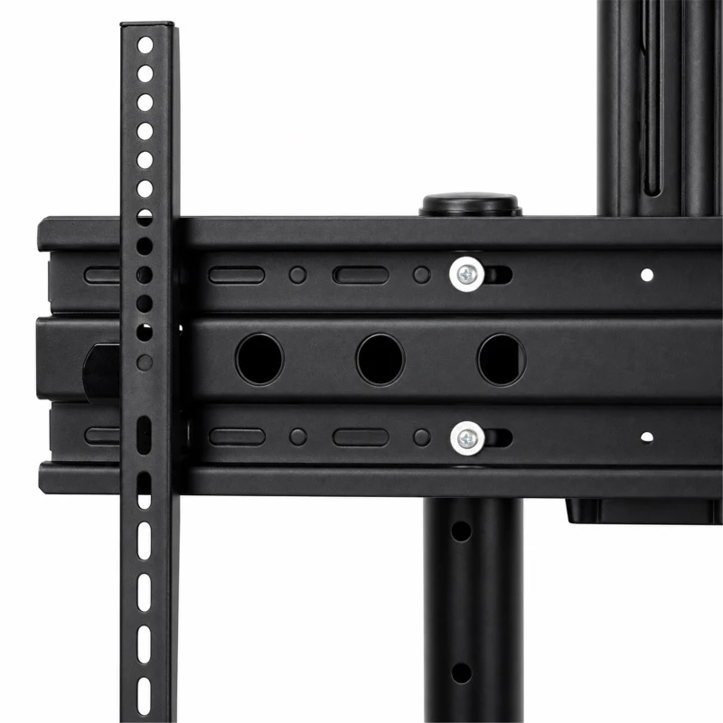 HOMCOM Mobiele tv-standaard op wielen voor 32-75 inch, kantelbaar en in hoogte verstelbaar, met vergrendelbare wielen, zwart