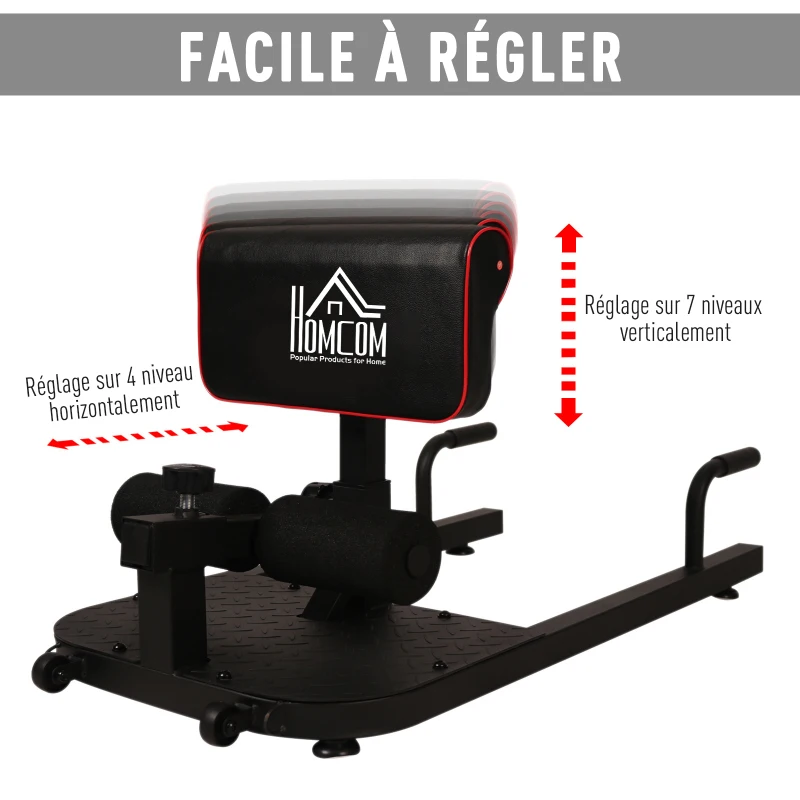 Banc à squat appareil à abdominaux acier noir
