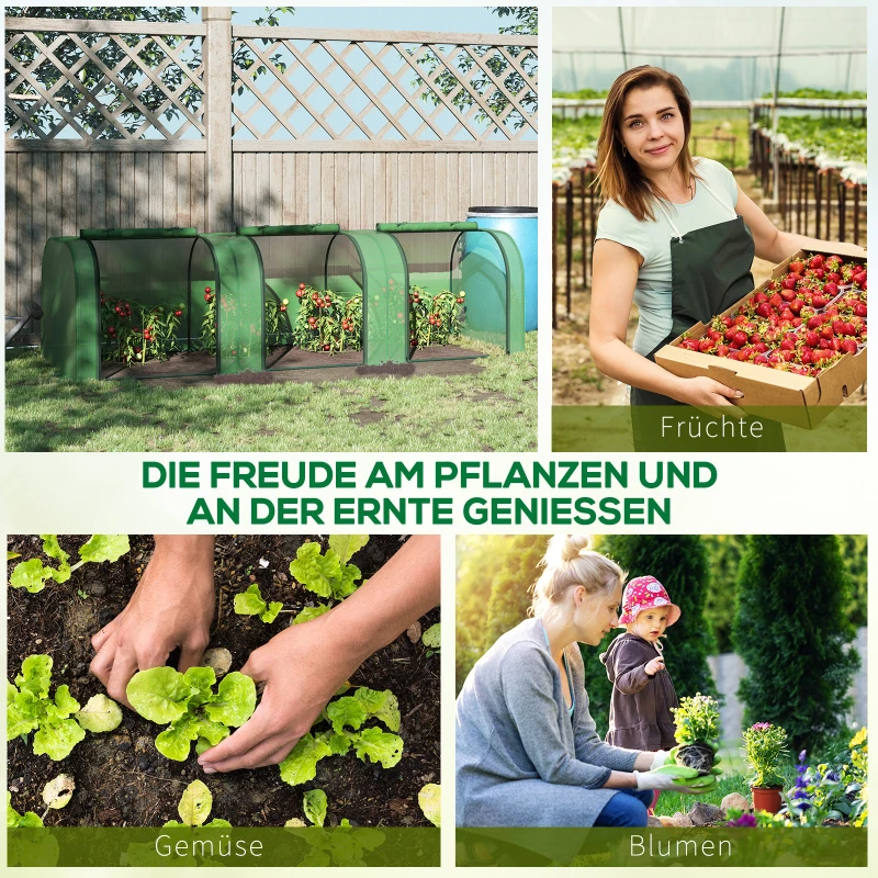 Outsunny Buitenzonnige folie broeikas koude kozijn deurplant kweekfolie groen