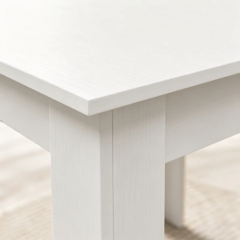 HOMCOM Square Dining Table, Modern Small Dining Table with Wood Effect, Space Saving, Non-slip Foot Pads, White
