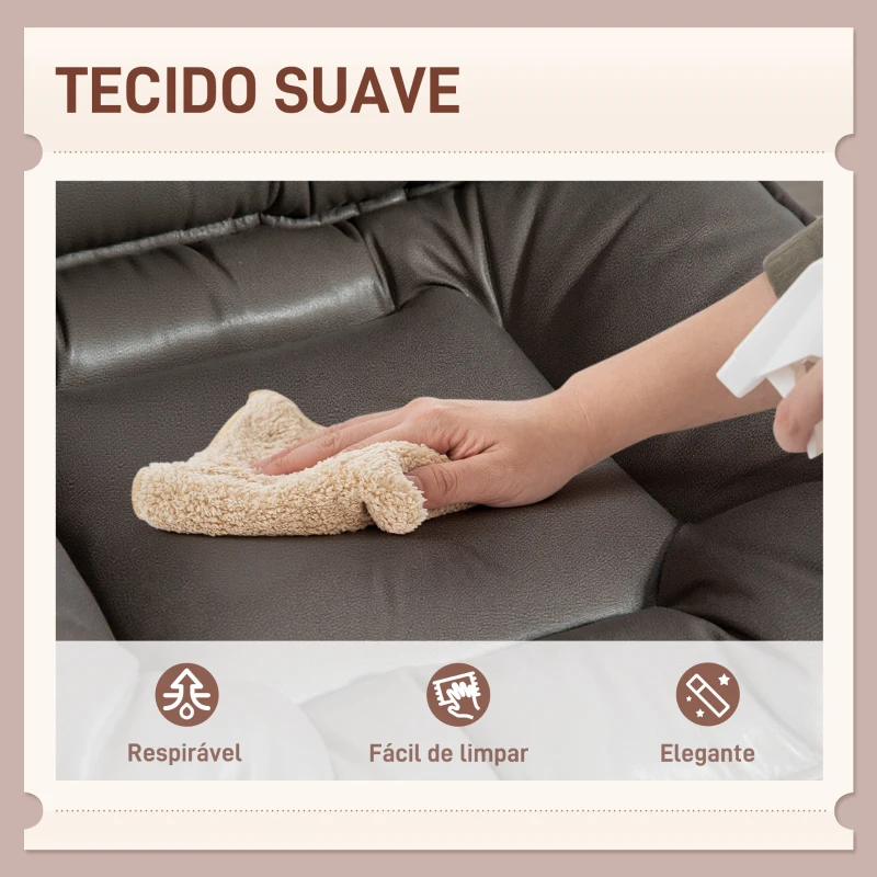 HOMCOM Cadeira de Escritório com Rodas Cadeira para Secretária com Função Baloiço Assento Amplo Sem Braços 60x65x83-93 cm Cinza Escuro