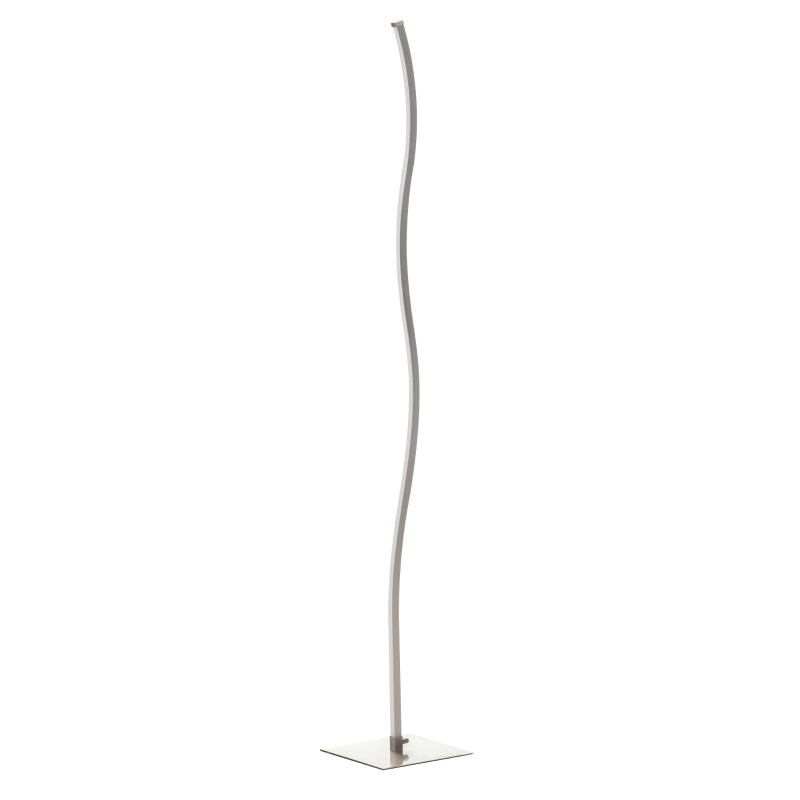 HOMCOM Lampada a Stelo, Lampada da Terra Design, Lampada Piantana con Luci a LED Bianco Caldo, 12W, Argento, 22x22x144cm