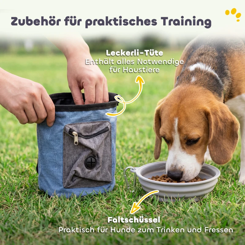 PawHut Agility-set Honden 11-delig Agility-uitrusting voor honden met 2 tunnels Hoogteverstelbare springring & horden Slalomstok