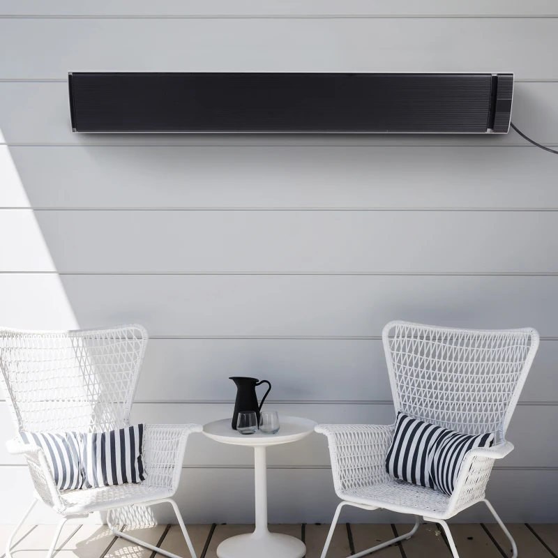 Outsunny Buitenverwarming 2400 W straalkachel kachel wandmontage tuinterras alu