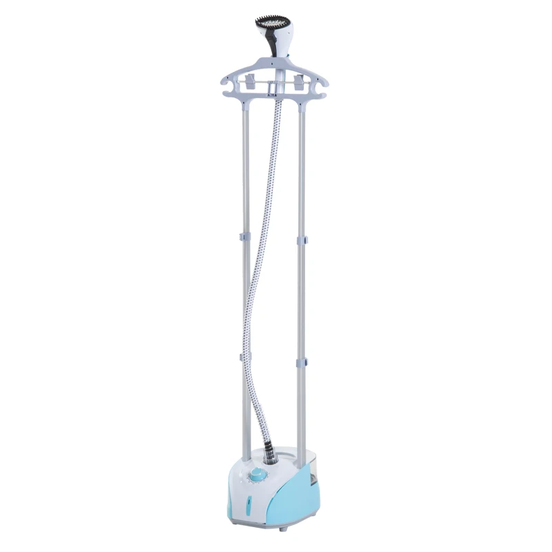 HOMCOM kledingstomer stoomborstel 1800 W stoomstrijkijzer verticaal stoomstation 2 l blauw