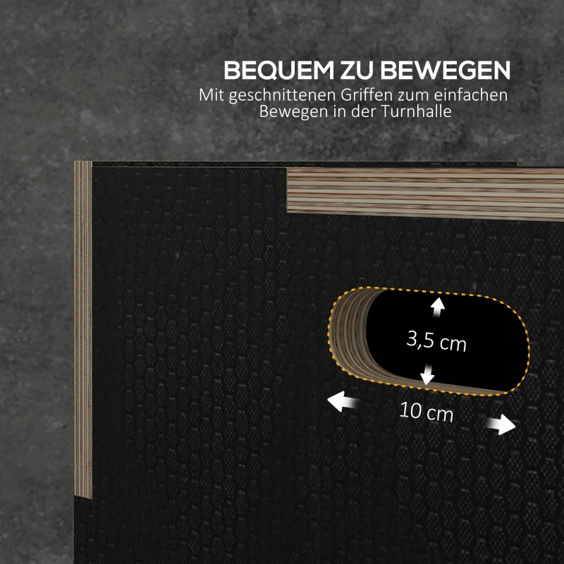 SPORTNOW Plyo-Box/Springbox, robuust, 76x61x51 cm, Zwart, Handvat 10x3,5 cm, tot 120 kg