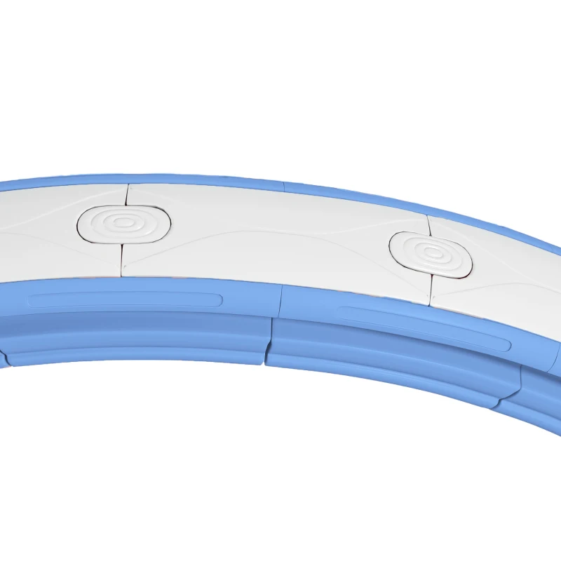 SPORTNOW Hula Hoop Cerceau avec Picots de Massage ajustable de 76 à 113 cm de tour de taille 16 segments amovibles, bleu clair