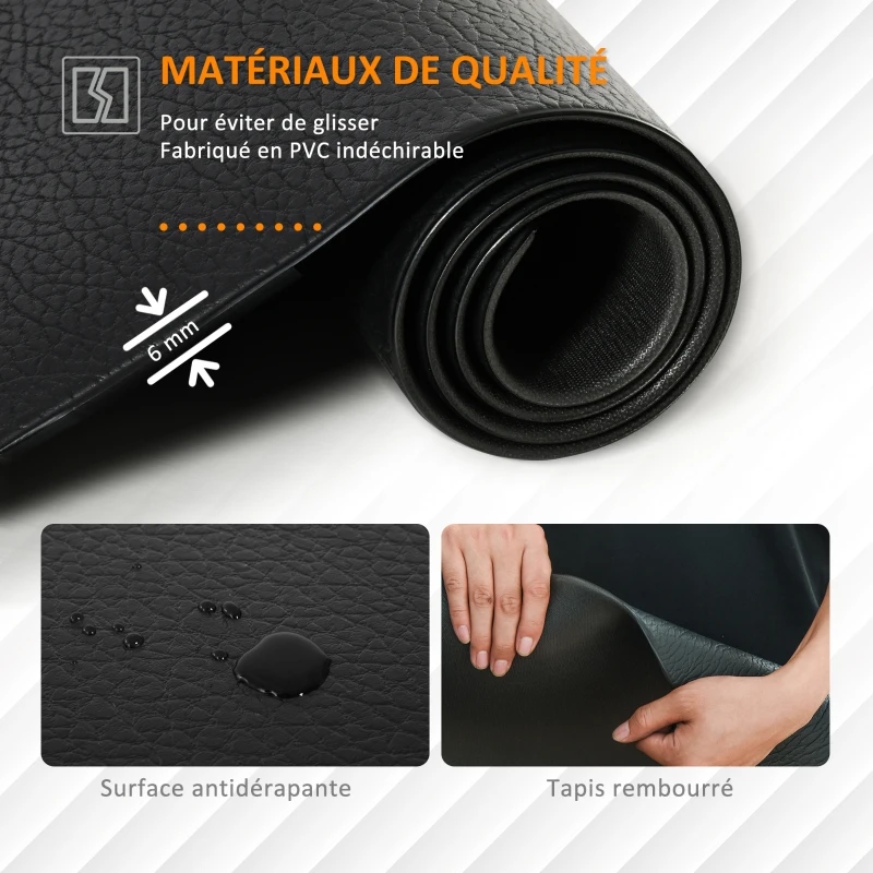 HOMCOM Vélo d'appartement pliable 8 niveaux de résistance magnétique dossier selle réglable écran LCD capteur fréquence cardiaque + Tapis de protection sport enroulable revêtement antidérapant PVC