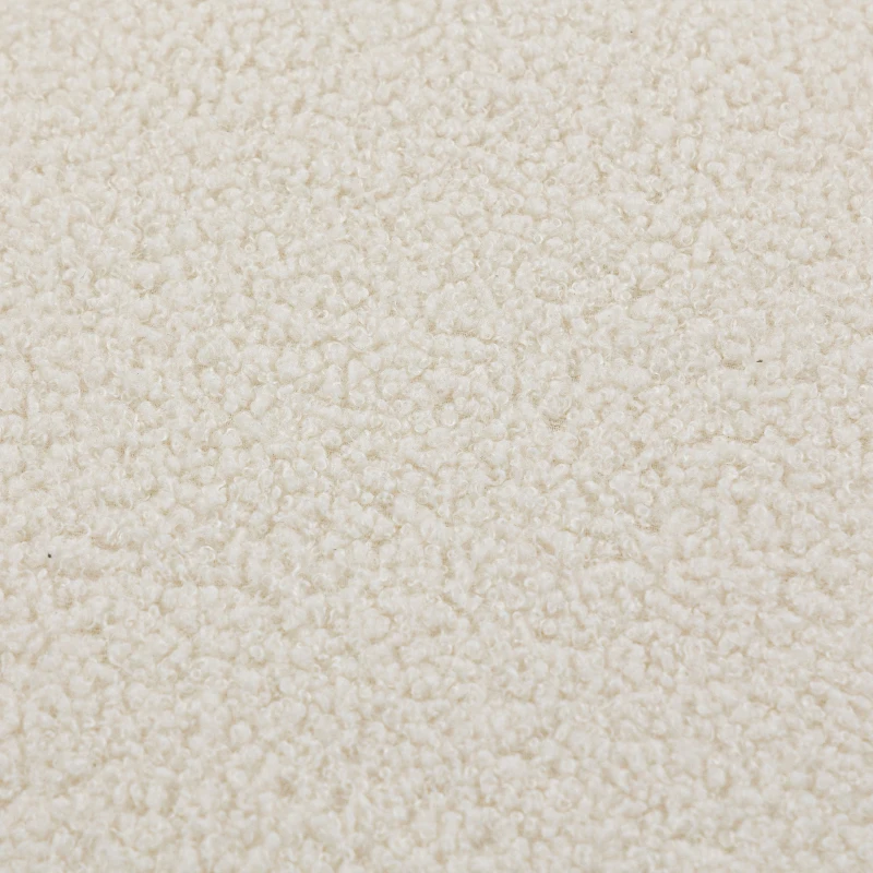 HOMCOM 38 cm ronde poef met Sherpa-bekleding, opbergruimte en metalen voet in houtlook, crèmewit