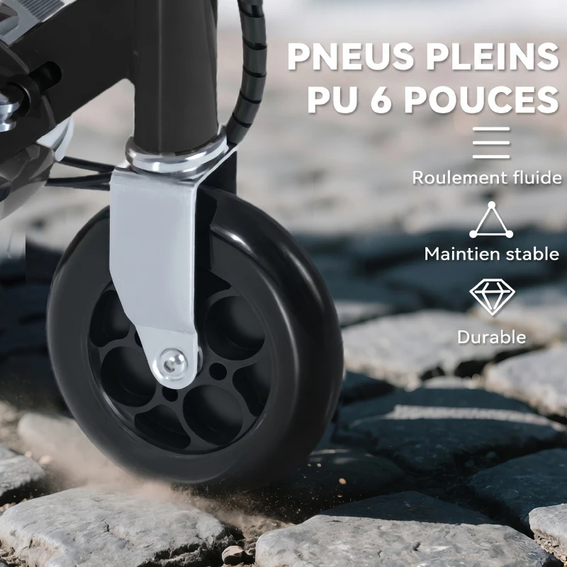 HOMCOM Trottinette électrique 120 W pliable pour enfant de 6+ ans hauteur guidon et selle réglable 10 Km/h max. noir