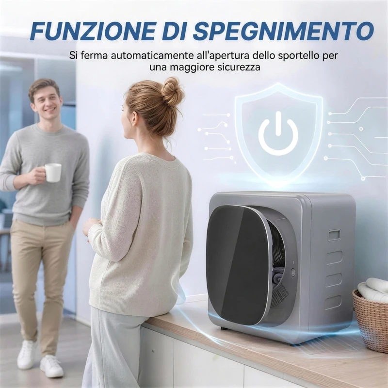 HOMCOM Mini Asciugatrice ad Aria Carico 2.5kg con Timer e Programma Smart, 48x40x56 cm, Argento