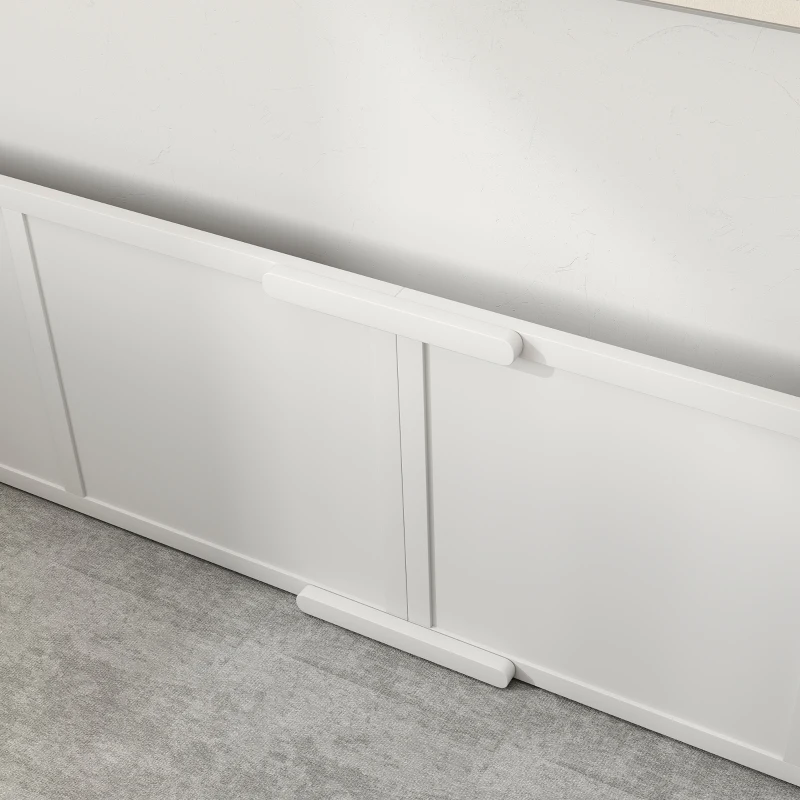 PawHut werpkist voor pups, puppyren met verstelbare deur, antislip hondenren voor kleine en grote honden, 196x96x48 cm, wit(m-9)