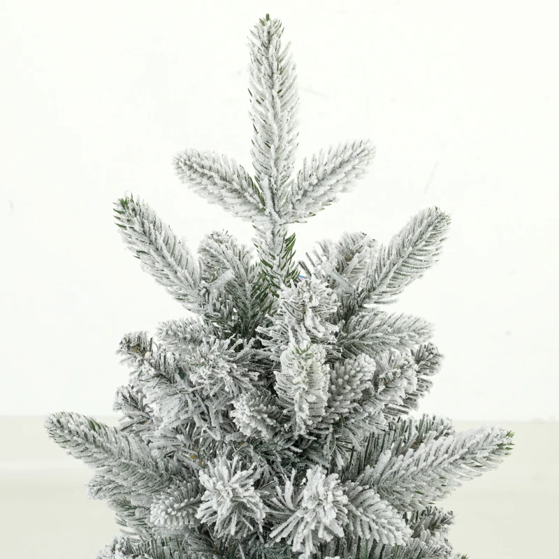 HOMCOM Kunstkerstboom 90 cm met 50 leds, 240 takpunten, sneeuwlook en voet van magnesiumoxide