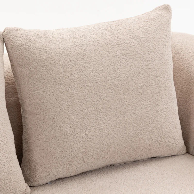 HOMCOM 3-zitsbank, framevrije cloudbank van chenille, dikke pocketvering, extra brede zitting, 3 kussens, beige