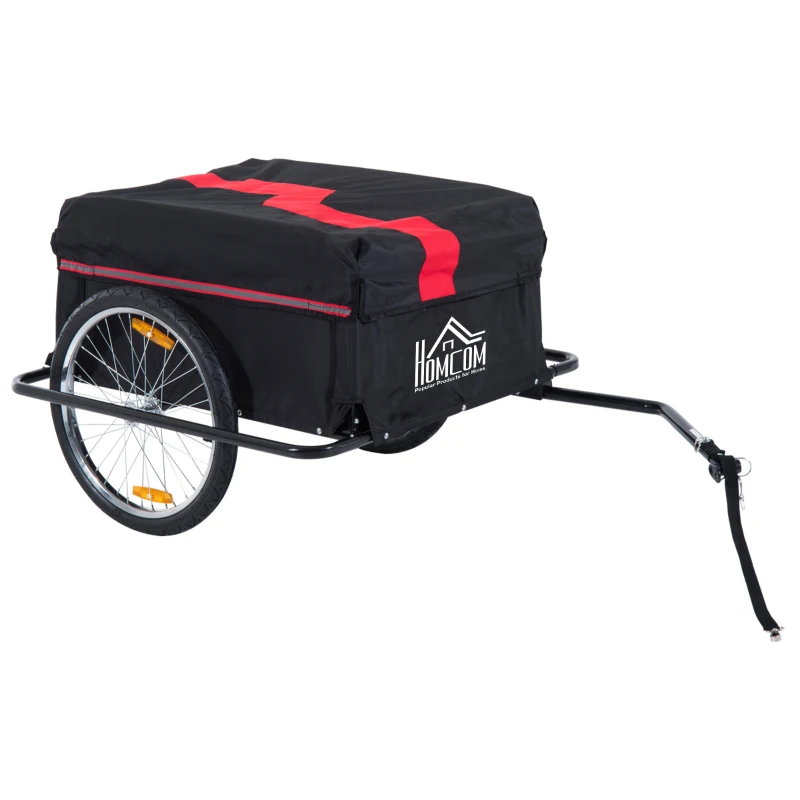 HOMCOM Transportaanhanger fietsaanhanger vrachtaanhanger fiets aanhanger zwart