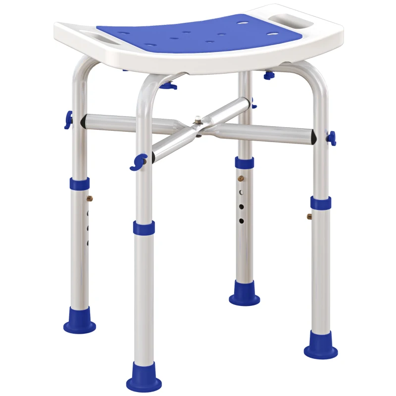 HOMCOM 44-51.5cm Aluminium Frame Shower/Bath Stool - White