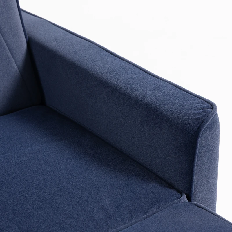 HOMCOM 2 Seater Sofa Bed, 3-in-1 Convertible Pull Out Sleeper Sofa with Click-Clack Adjustable Backrest, Dark Blue