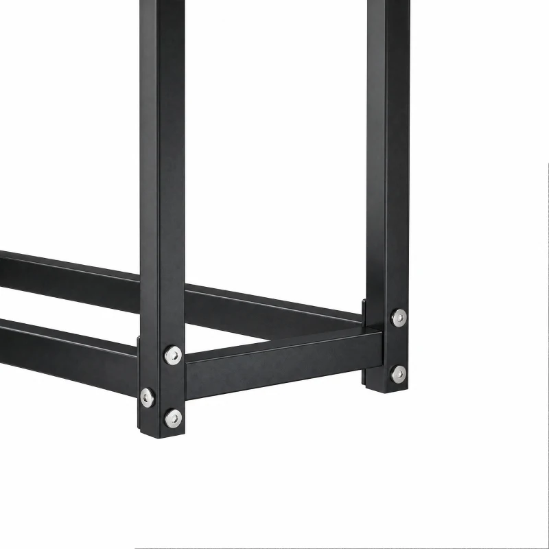 Outsunny Brandhoutrek 106 x 25 x 113 cm met 600D Oxford-hoes, stalen frame, tot 250 kg, zwart