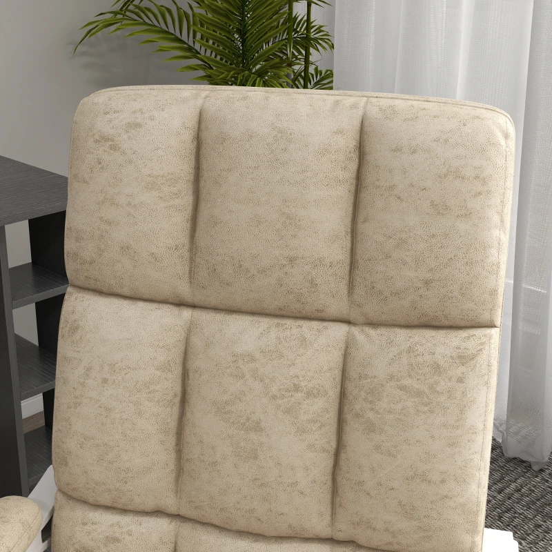 Vinsetto Bureaustoel met Massage- & Warmtefunctie, Voetsteun, Verstelbaar, tot 120kg, Beige