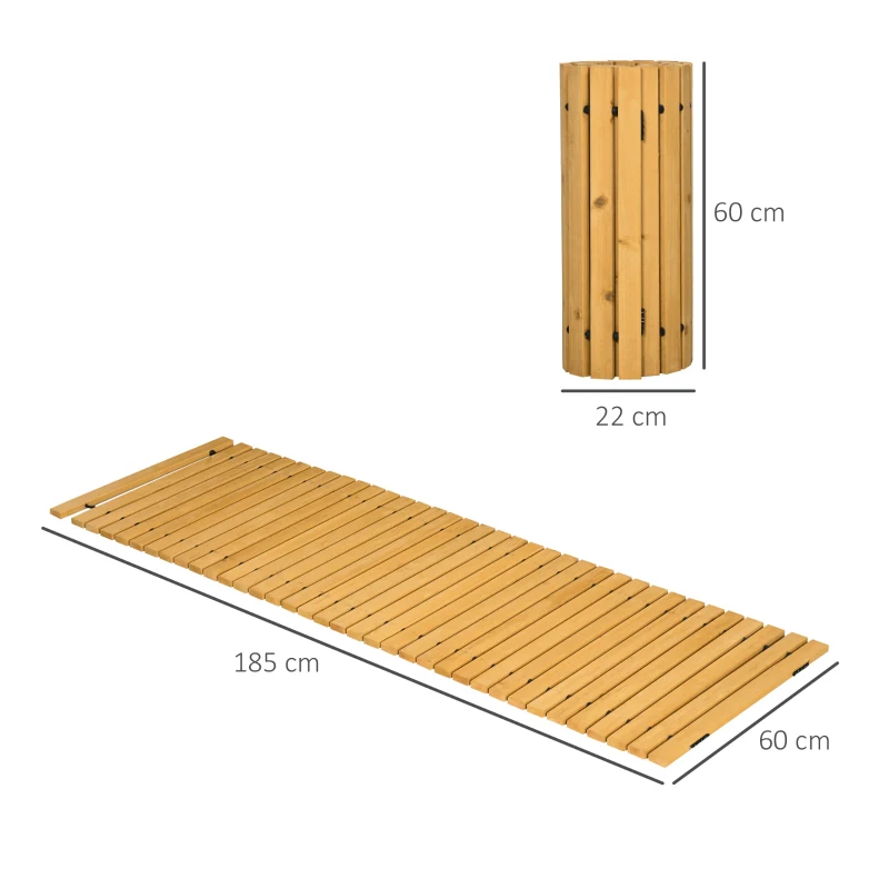 Outsunny Rollable Wooden Garden Pathway Weather-Resistant Walk Way for Wedding Party Pathways 185 x 60 cm
