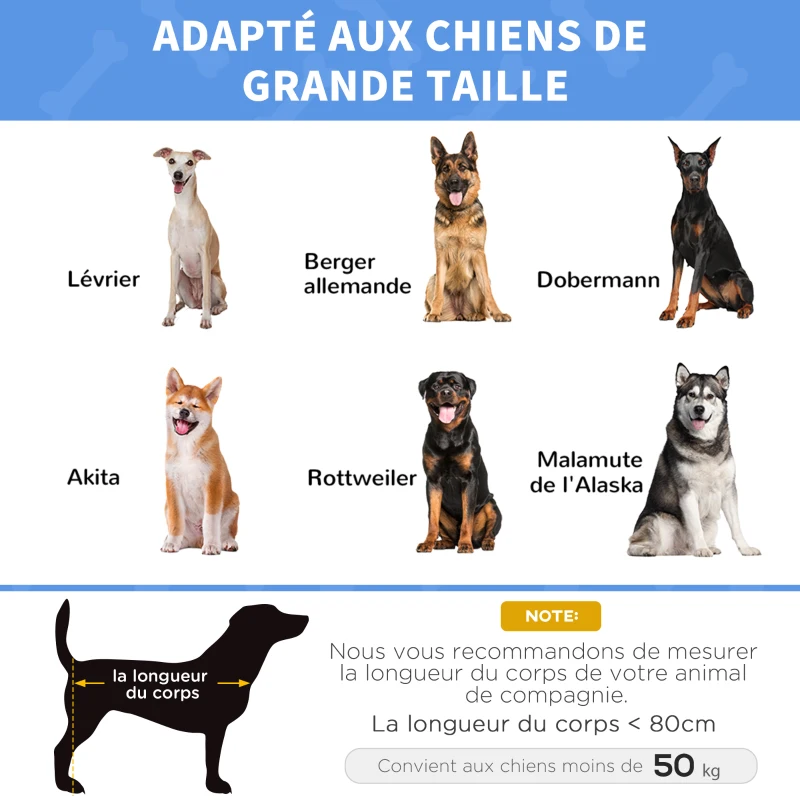 PawHut Lot de 2 Lits sur pieds XXL pour chien chat lit de camp animal 122L x 92l x 23H cm marron clair
